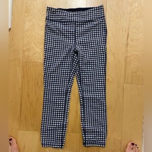 Navy gingham leggings. 7/8 length.